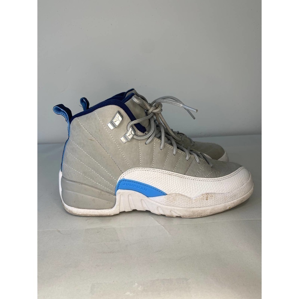 Air Jordan 12 Grey University Blue Womens Size: 7 Youth: 5.5